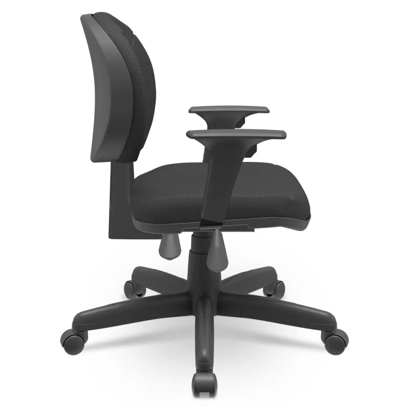 Cadeira Operativa Ergonômica NR17 com Braço Regulável tecido preto