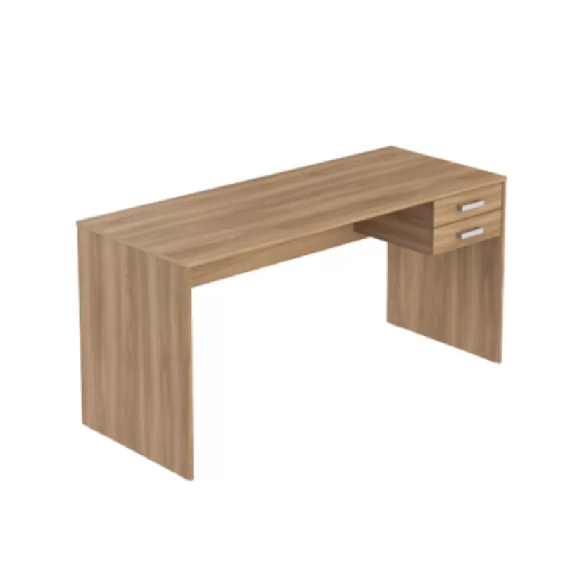 Mesa reta 1,20 x 0,60 - 30 mm com 2 Gavetas - PRETO/THASSOS