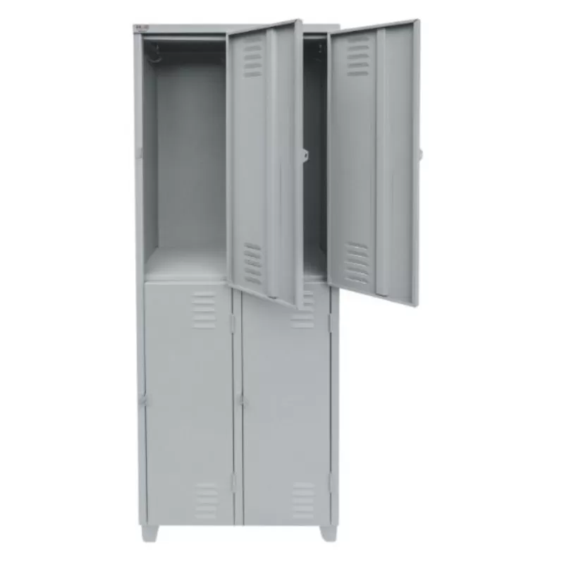 Roupeiro De Aço 04 Portas Chapa 26 Pitão P/ Cadeado - 1,98 X 0,62 X 0,40 - GRP-04