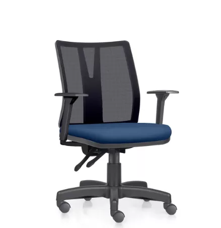 Cadeira Addit Diretor Evolution - Tela Preta - Base Metal - Frisokar