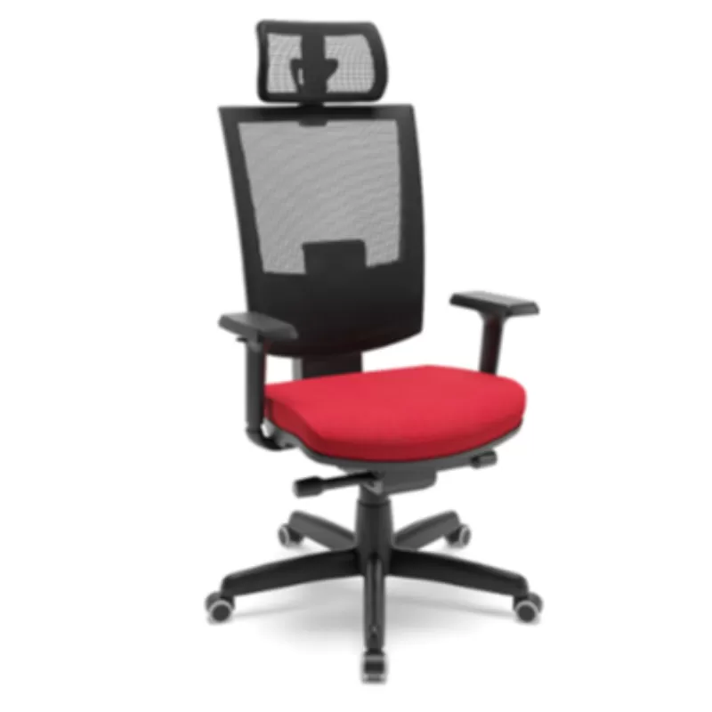 Cadeira Ergonômica NR17 Flash Presidente Com Apoio De Cabeça - Plaxmetal